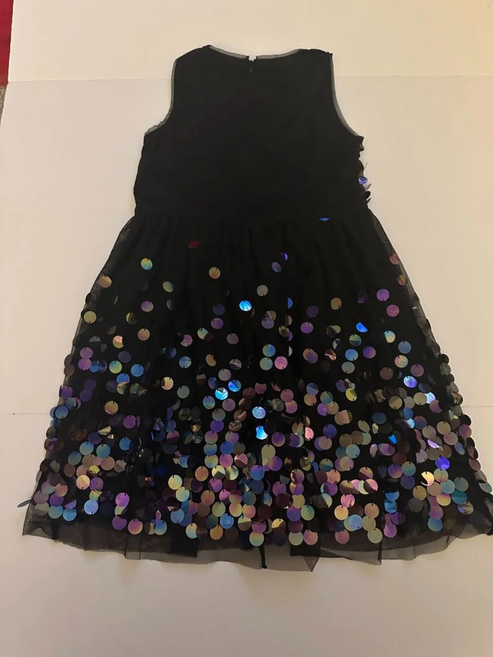 Cat & Jack Girls Black Sequins Tulle Party Dress Size 14/16 Sleeveless